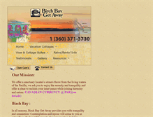Tablet Screenshot of birchbaygetaway.com